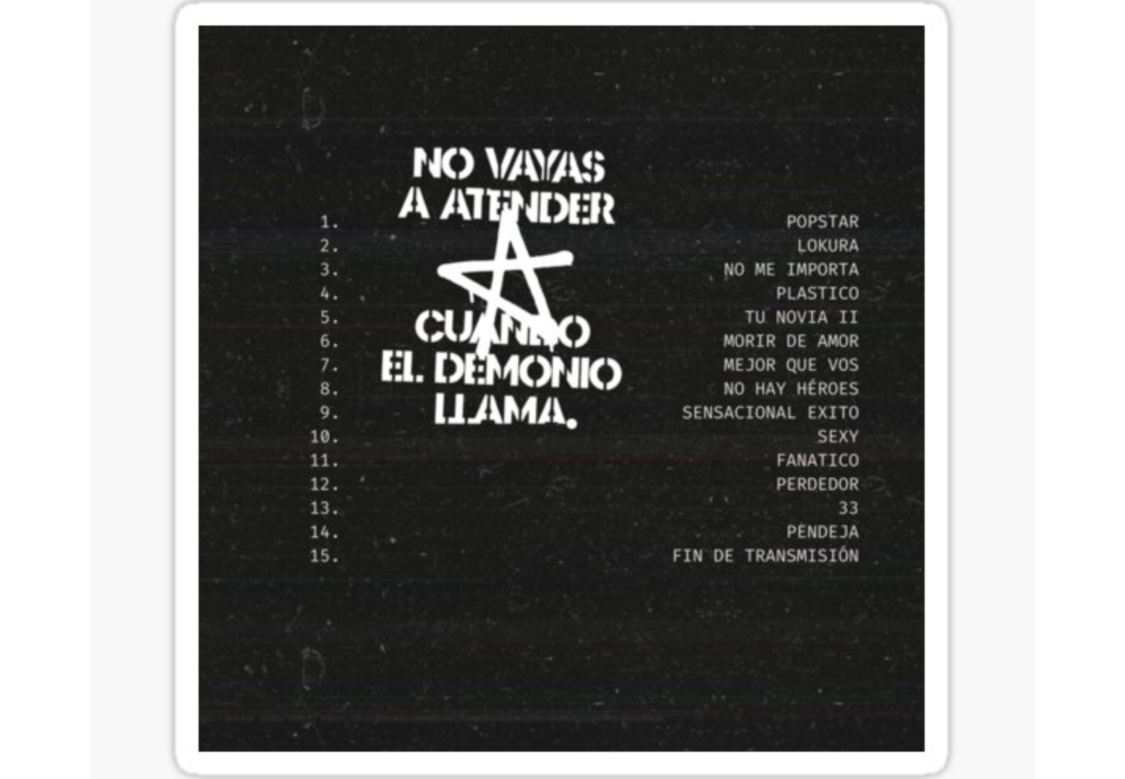 El setlist del álbum lanzado a finales de abril de 2025.