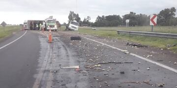 Chocaron dos camiones en la Ruta 3