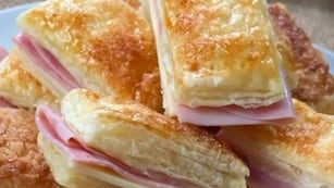 Fosforitos de jamón y queso con 8 ingredientes.