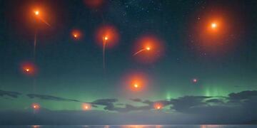 ¿Ovnis? Aparecieron ocho extrañas luces naranjas en el mar argentino