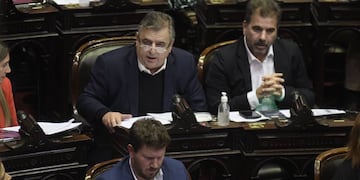 Mario Negri y Cristian Ritondo, jefes de los bloques de la UCR y el PRO en Diputados (Foto: Federico López Claro)