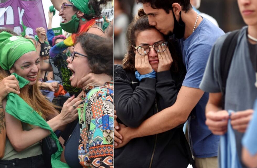 Aborto legal: la plaza del Congreso se dividió entre los festejos “verdes” y la decepción “celeste”