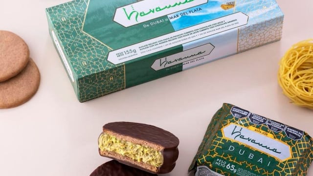 El alfajor de chocolate Dubai de Havanna.
