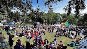 La plaza San Martín fue el punto de encuentro para apoyar el proyecto que había aprobado el Congreso.
