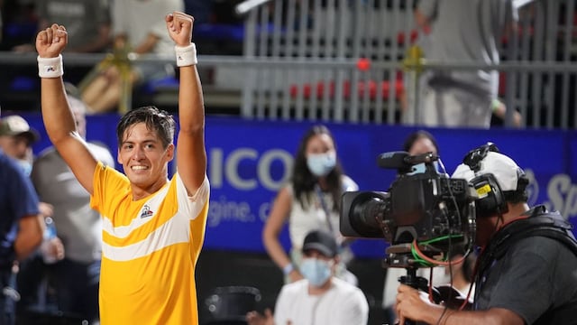Sebastián Báez celebra un triunfo muy importante en el Córdoba Open.  (Gentileza Córdoba Open).