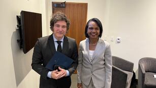 Javier Milei y Condoleezza Rice.
