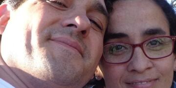 Gabriel Cáceres y su esposa María Daniela Carco.