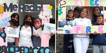Las dos nuevas profesionales son oriundas de la puna salteña, y lo tuvieron presente a Chifri durante los festejos por sus títulos.