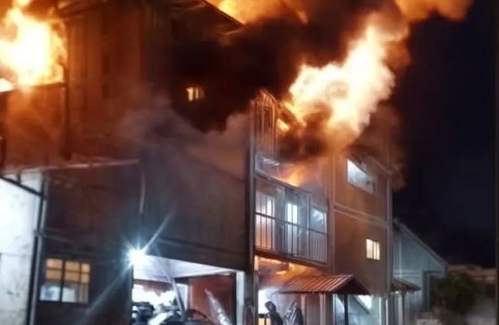 Incendio en un secadero de yerba mate en Comandante Andresito