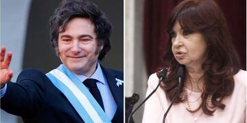 “No te bancas la pelusa”: el cruce entre Javier Milei y Cristina Kirchner por el senador Kueider. (Fotos: Javier Ferreyra y Federico López Claro)