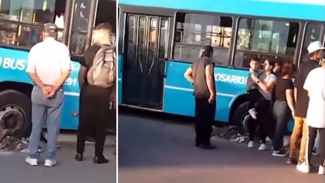 La unidad quedó atascada en una zanja