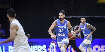 Nicolás Romano sufrió la lesión en el partido que la selección le ganó a Panamá por las eliminatorias al Mundial 2023. (Fiba)
