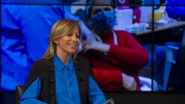 La Ministra de Salus de San Luis al realizar el anuncio de las nuevas restricciones que regirán por la pandemia a partir del lunes. Gentileza ANSL