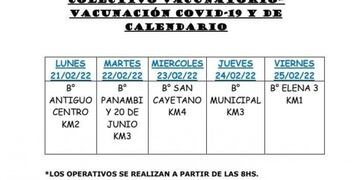 Cronograma del colectivo vacunatorio en Eldorado-