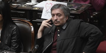 Máximo Kirchner en su banca. Foto: Federico López Claro.