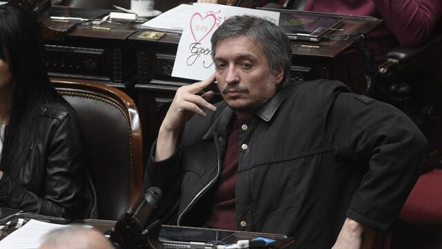 Máximo Kirchner en su banca. Foto: Federico López Claro.