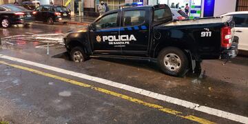 Accidente con la tormenta en Rosario