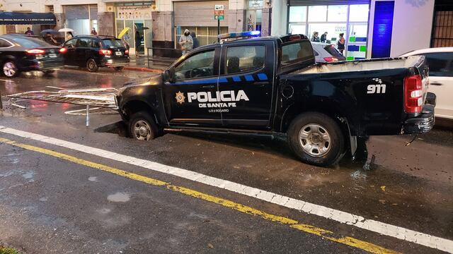 Accidente con la tormenta en Rosario