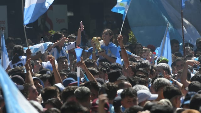 Festejo de Argentina Campeón Mundial en Mendoza.