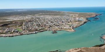 Vista aérea de la ria Deseado