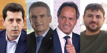 Eduardo 'Wado' de Pedro, Agustín Rossi, Daniel Scioli y Juan Grabois son algunos de los precandidatos presidenciales del Frente de Todos. Foto: Los Andes.