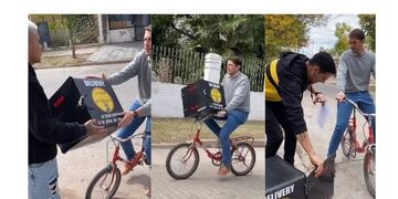El intendente de Villa de Soto y un video con pizzas y bicicletas que se volvió viral.
