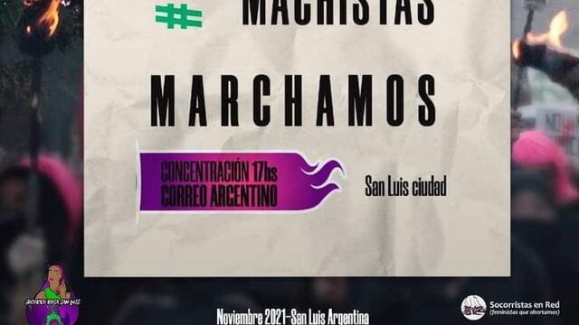 Marcha contra la violencia patriarcal en Villa de Merlo