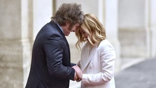 Javier Milei y Giorgia Meloni durante su encuentro en Roma. Foto Juan Ignacio Calcagno