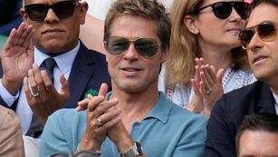 Brad Pitt, fascinado en la final de Wimbledon. Foto: Captura ESPN.