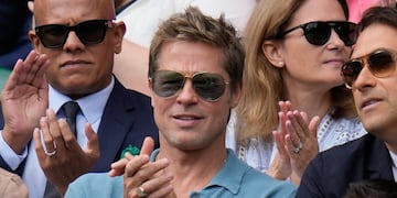 Brad Pitt, fascinado en la final de Wimbledon. Foto: Captura ESPN.