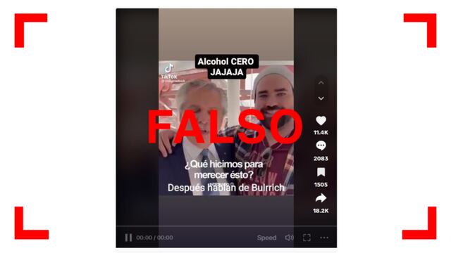 Este video está ralentizado para que Alberto Fernández parezca “borracho”.