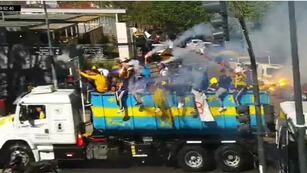 Caba. Los hinchas de Boca que atacaron la sede del MPF. (La Nación)