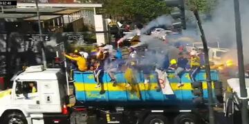 Caba. Los hinchas de Boca que atacaron la sede del MPF. (La Nación)