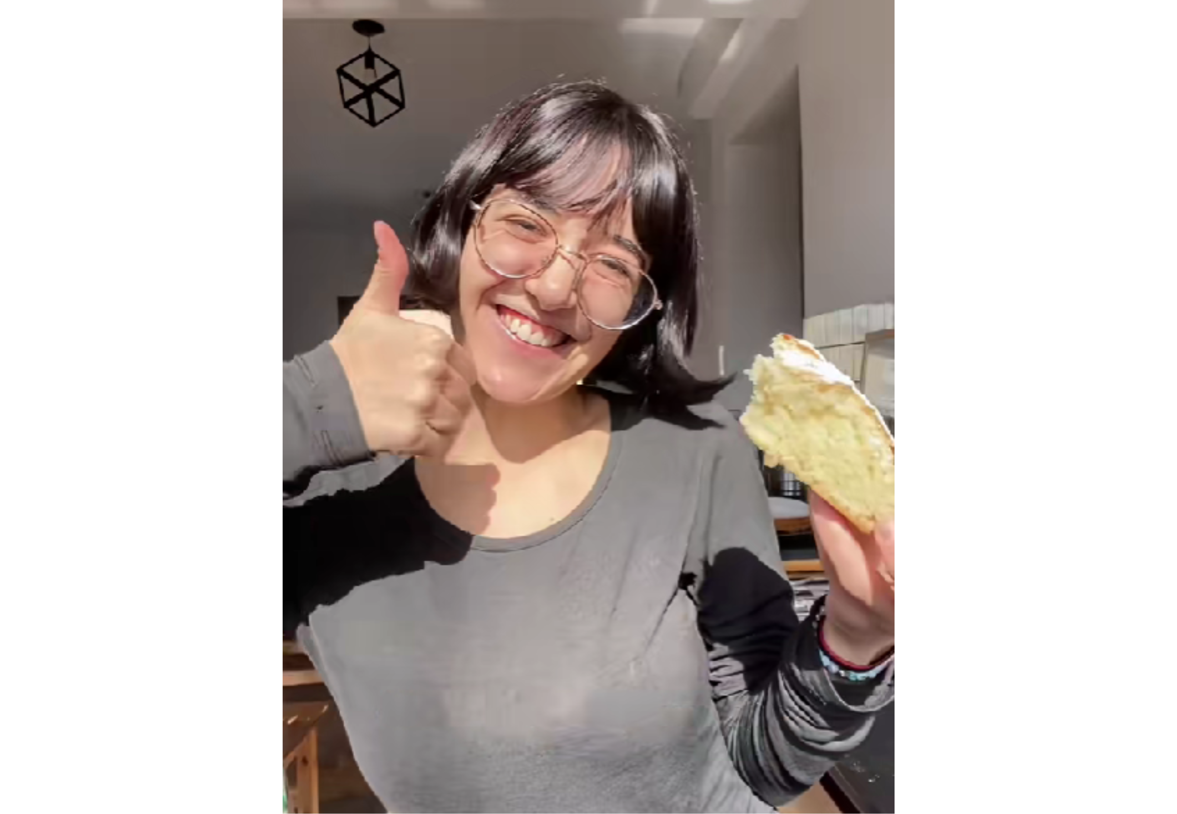 La creadora mostró cómo queda por dentro la torta.