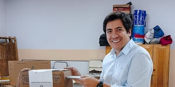 Gonzalo Roca votó este domingo en Traslasierra (Prensa LLA).