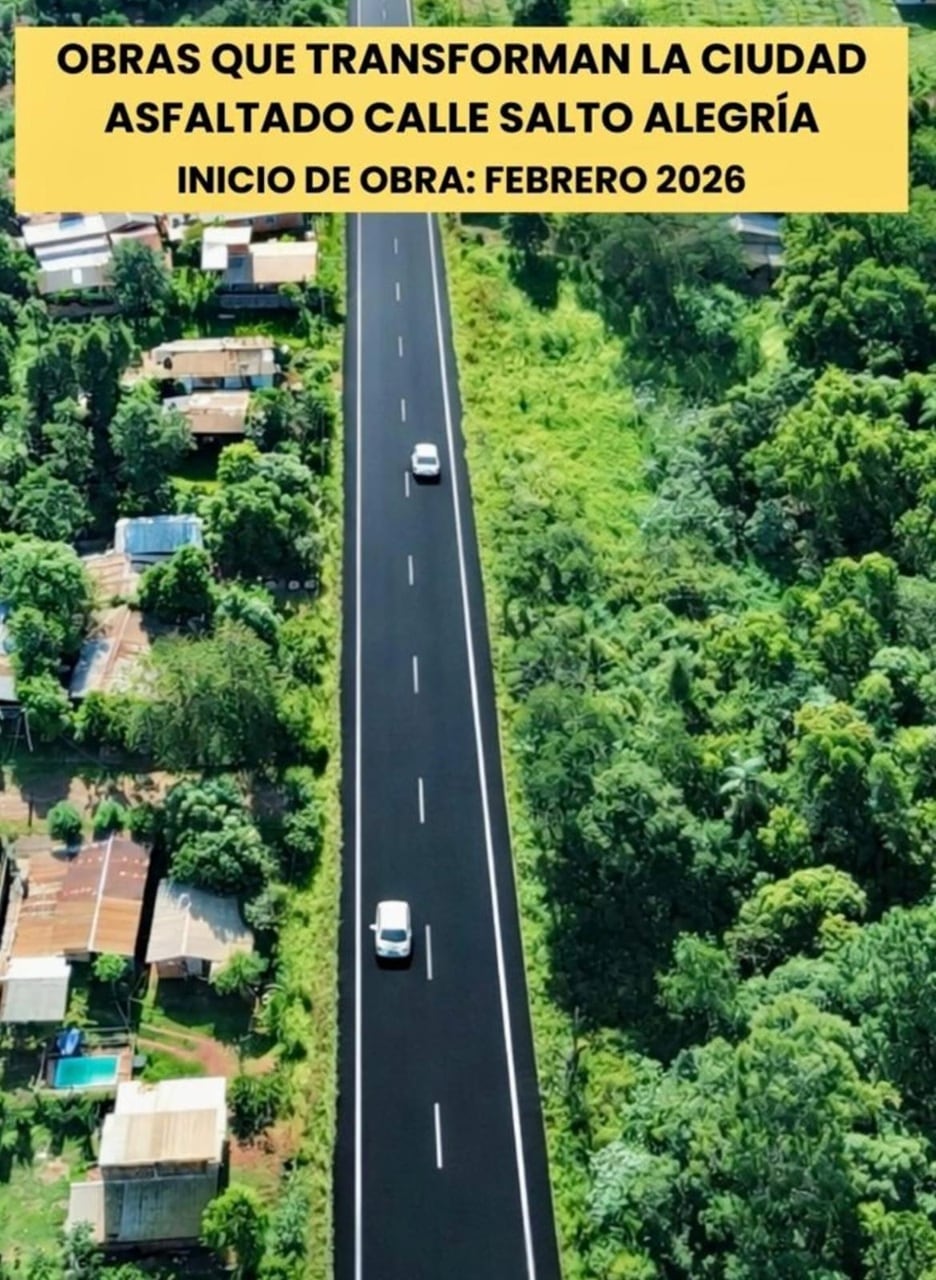 Eldorado iniciará en febrero el asfaltado de la calle Salto Alegría.