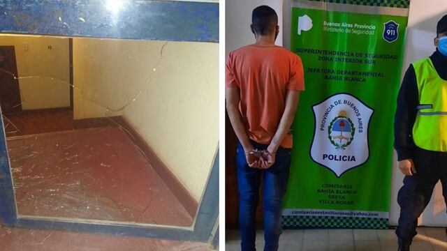 Rompió la puerta de un edificio por enojarse con su hermana