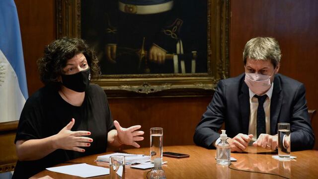 La ministra de Salud, Carla Vizzotti y su par de Turismo y Deportes, Matías Lammens. (Archivo)