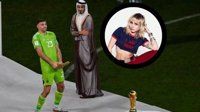 La verdad detrás del viral de Miley Cyrus festejando al estilo del Dibu Martínez.
