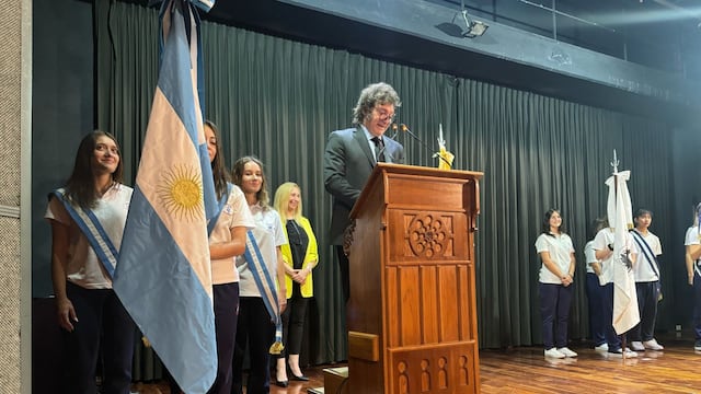 El presidente Javier Milei inauguró el ciclo lectivo en el colegio donde cursó sus estudios. Foto: Presidencia