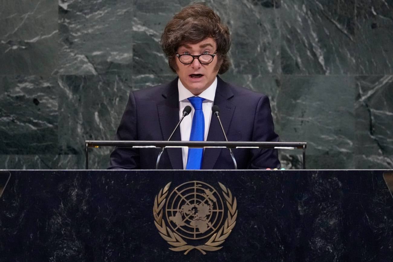 Nueva York. El presidente Javier Milei en la 80° Asamblea General de la ONU. (AP / Richard Drew)