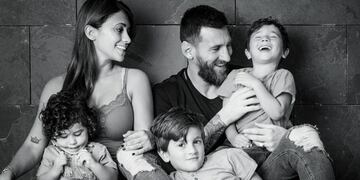 ¡En familia! Leo Messi, Anto Rocuzzo y sus hijos felices