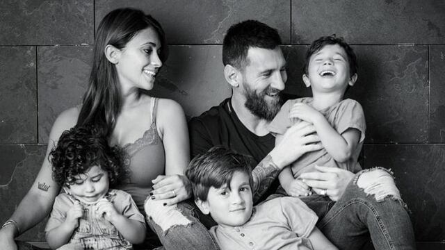 ¡En familia! Leo Messi, Anto Rocuzzo y sus hijos felices