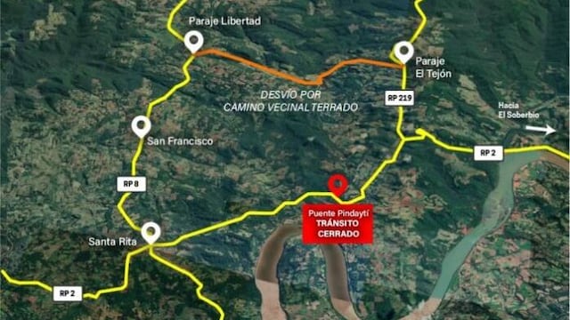 Quedó habilitado un desvío sobre la Ruta Costera N°2 por refacciones en el puente Pindaytí.