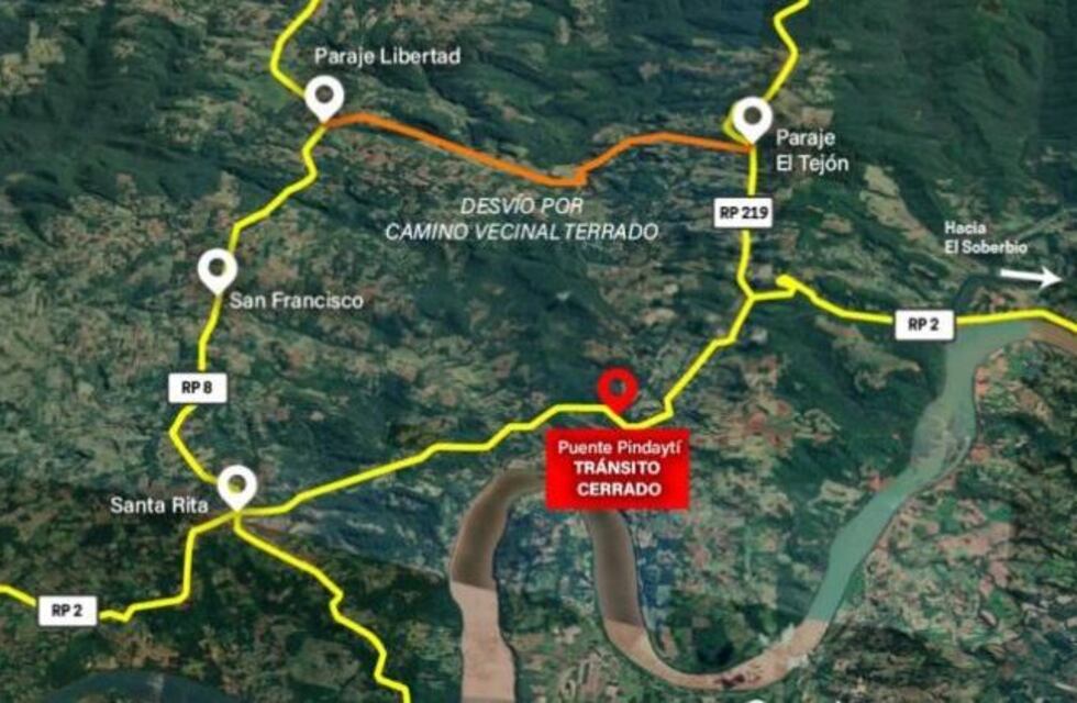 Quedó habilitado un desvío sobre la Ruta Costera N°2 por refacciones en el puente Pindaytí