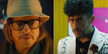 Brad Pitt y Bad Bunny en "Tren Bala".