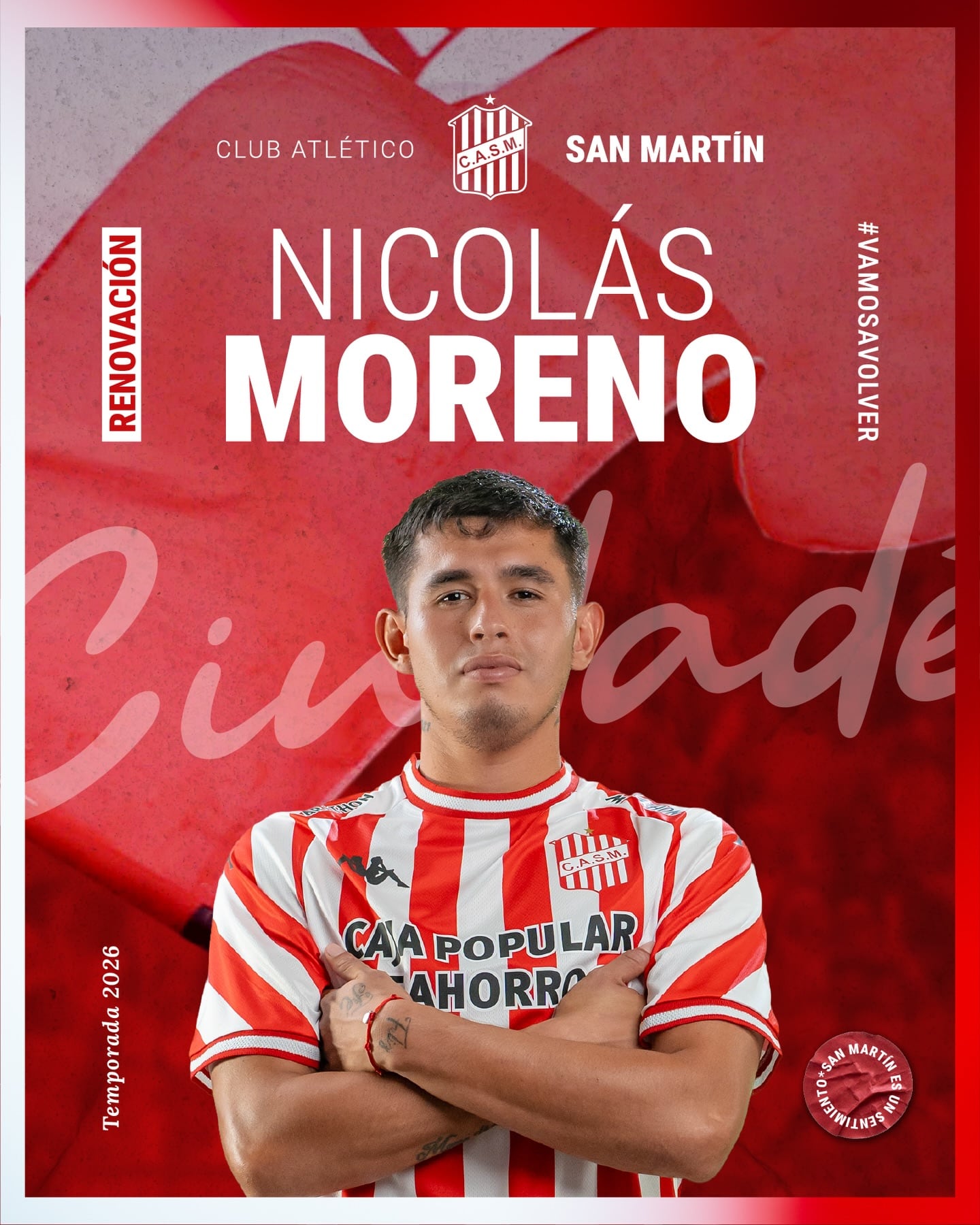 Nicolas Moreno renovo su vínculo para la próxima temporada