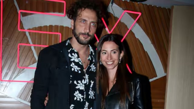 Luciano Cáceres y su novia Belén.