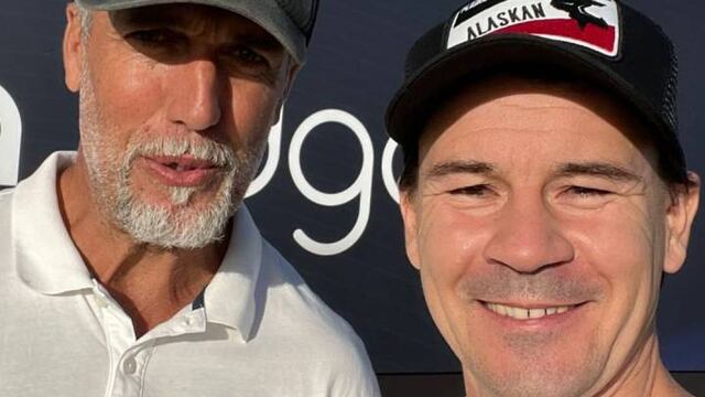 Gabriel Batistuta y Guillermo Coria se encontraron en Nordelta durante la presentación del Abierto de Golf de Argentina.
