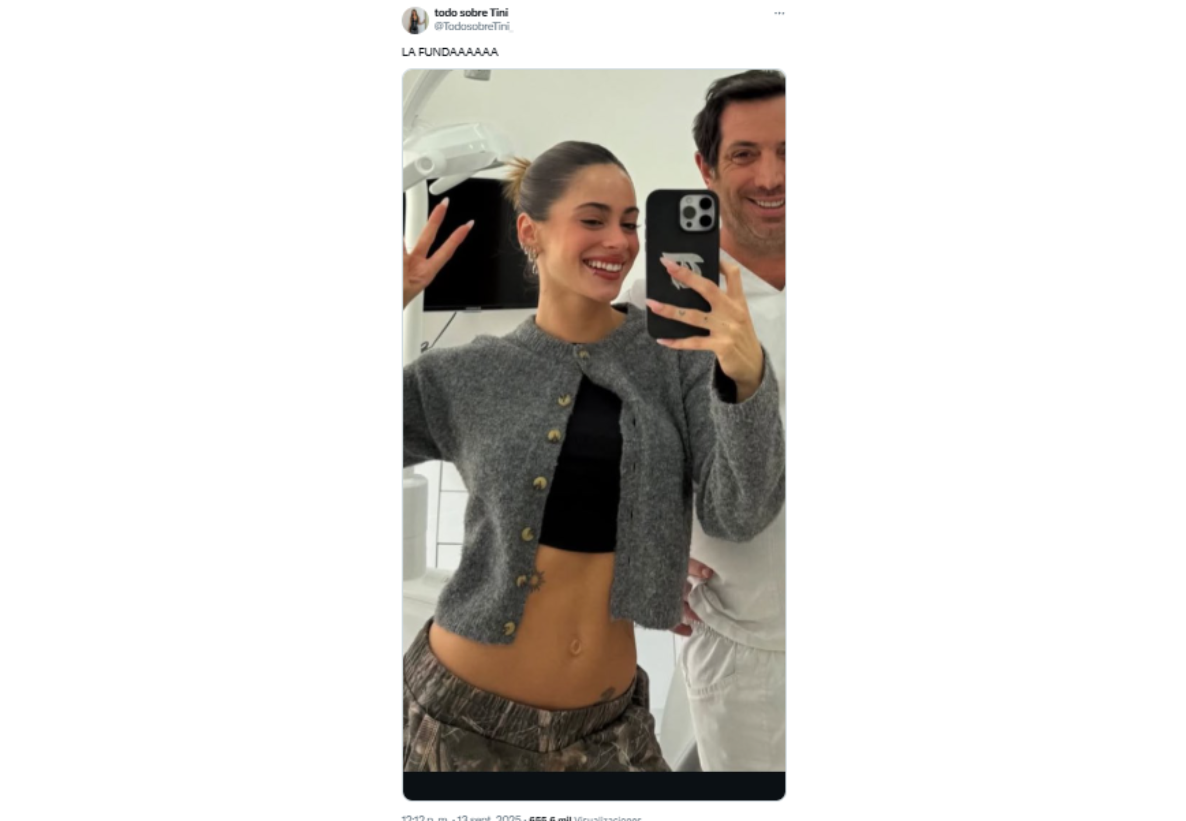 El detalle de la funda que usa Tini.